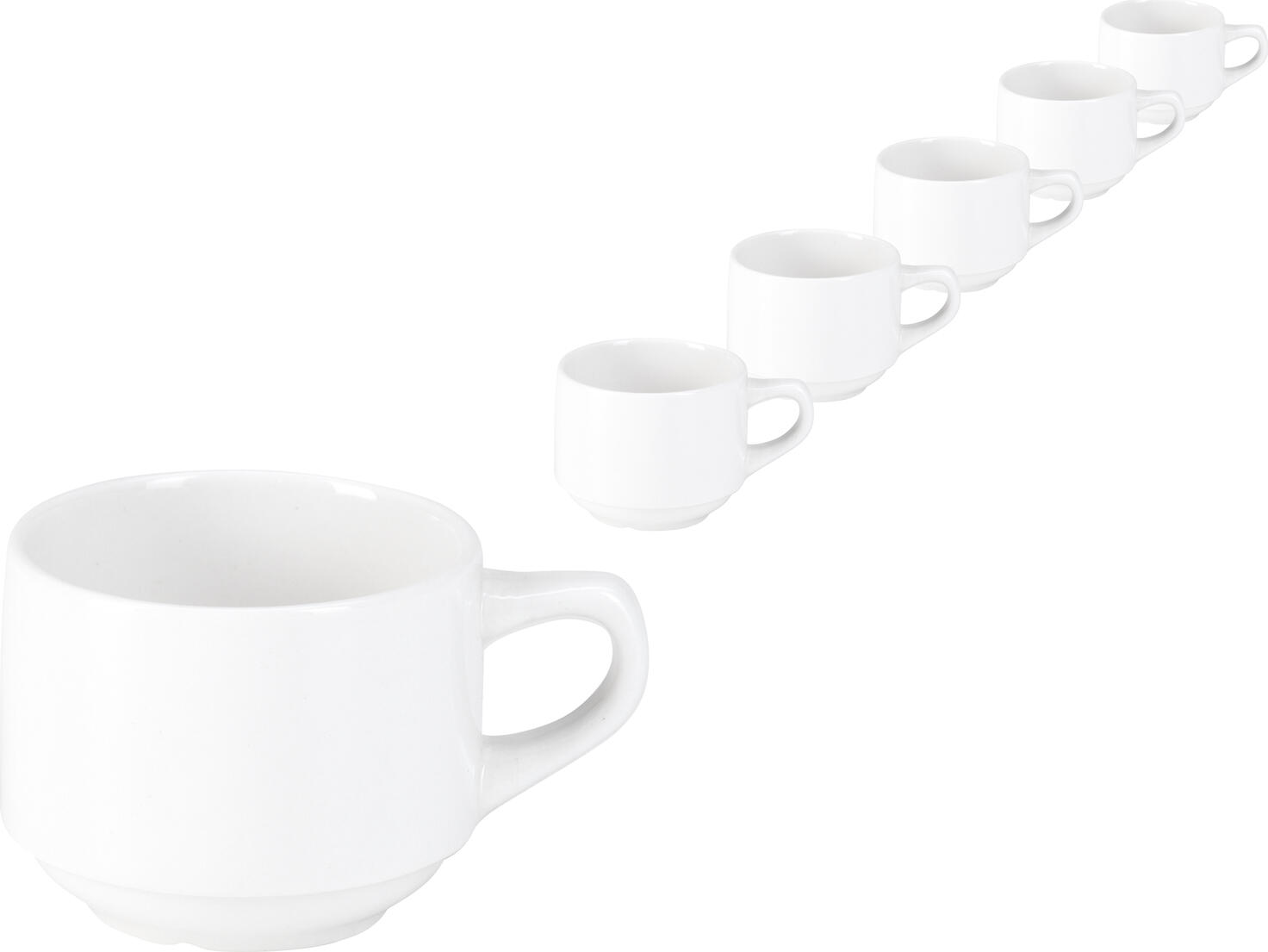 PULSIVA Rondon White Porcelain Round Flat Plate, 5.5 cm Diameter, Reinforced Rim, Dishwasher and Microwave Safe, Stackable Robust Construction