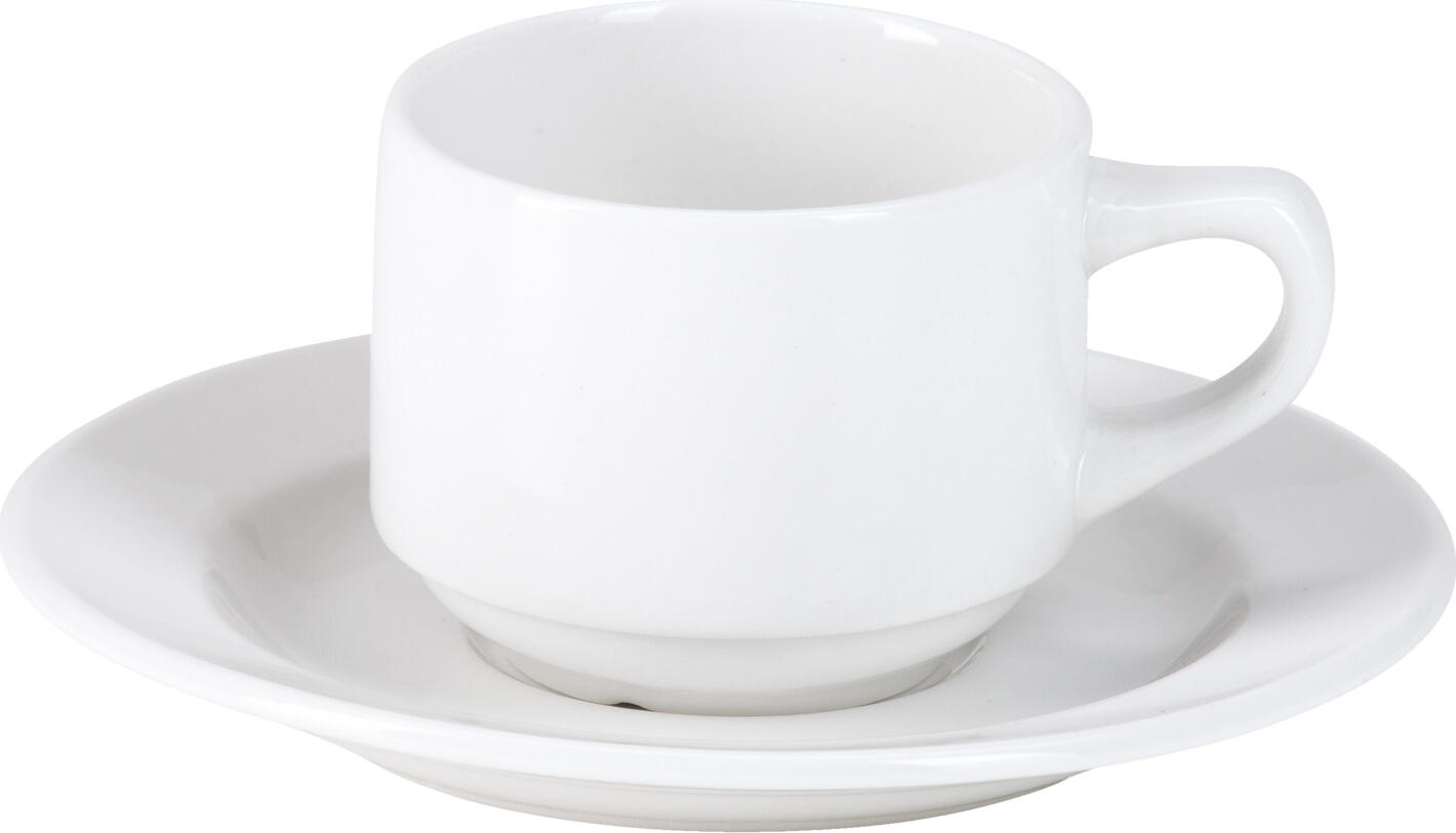 PULSIVA Rondon White Porcelain Round Flat Plate, 5.5 cm Diameter, Reinforced Rim, Dishwasher and Microwave Safe, Stackable Robust Construction