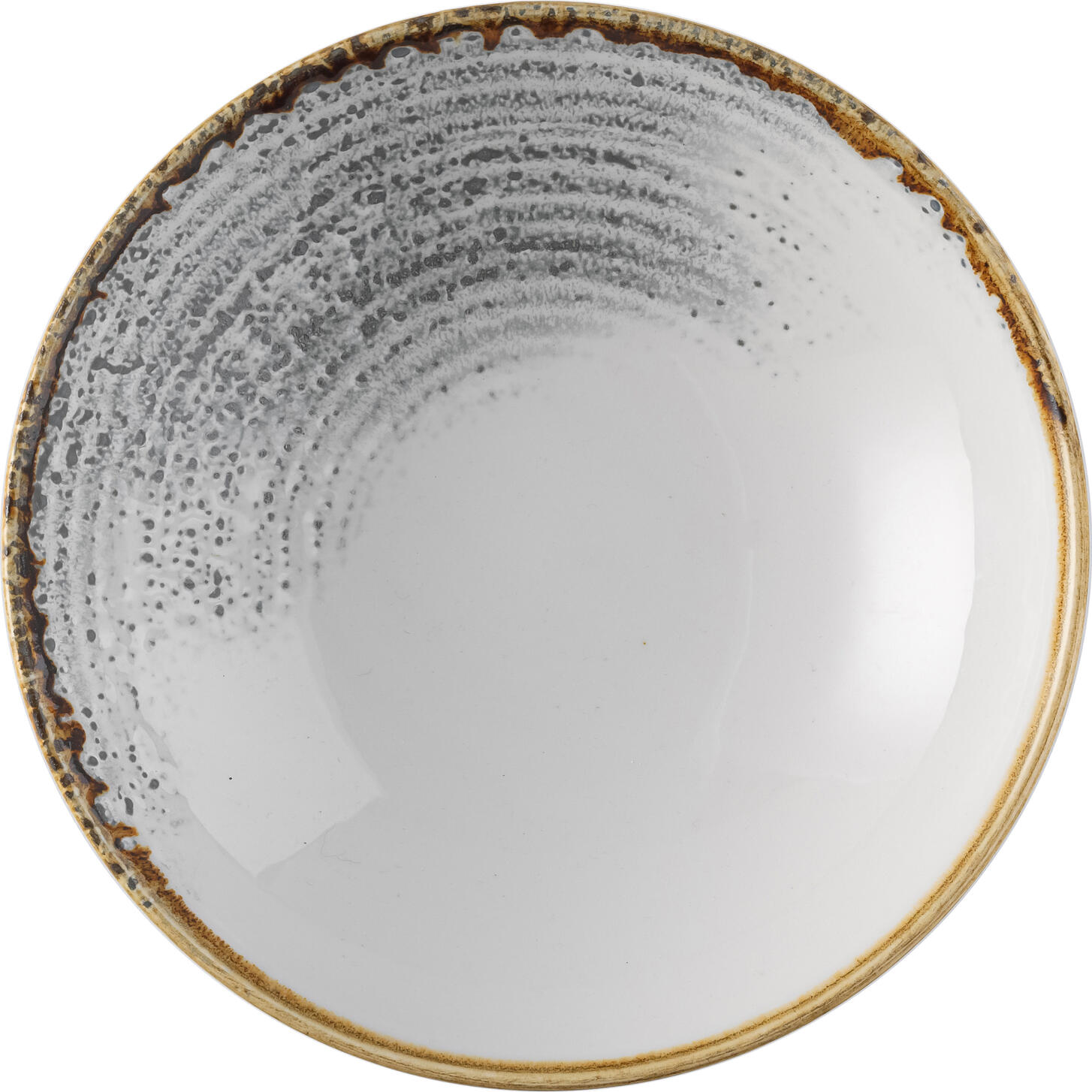 Churchill Studio Prints Underglaze Concentric Ring Professional Porcelain Pasta Bowls, Jasper Grey, V&A Museum Inspired Design, 18.2 cm