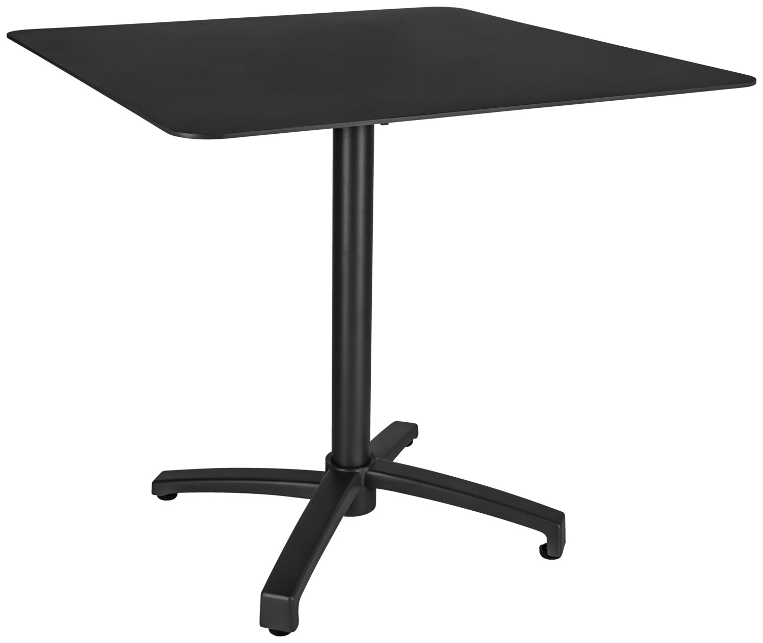 VEGA LUSINI Solutions GmbH Outdoor aluminum table Taipa square Outdoor-Aluminium-Tisch Taipa quadratisch Outdoor aluminum table Taipa square; 80x80x72 cm (LxWxH); Table top black, base black; square Outdoor-Aluminium-Tisch Taipa quadratisch; 80x80x72 cm (LxBxH); Platte schwarz, Gestell schwarz; quadratisch High-quality aluminum table with powder coating for outdoor use, with folding top. The material is particularly robust, rust-proof and UV-resistant. Thanks to the powder coating, the surface not only impresses with its elegant appearance, but also with its increased scratch resistance and durability. Available in various colors and sizes. Hochwertiger Aluminium-Tisch mit Pulverbeschichtung für den Außenbereich, mit klappbarem Top. Das Material ist besonders robust, rostfrei und UV-beständig. Dank der Pulverbeschichtung überzeugt die Oberfläche nicht nur durch eine edle Optik, sondern auch durch erhöhte Kratzfestigkeit und Langlebigkeit. In verschiedenen Farben und Größen erhältlich.
