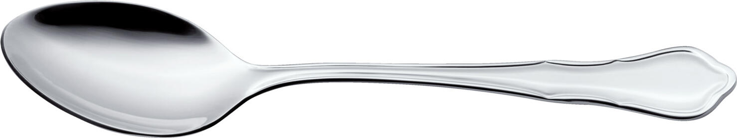 VEGA LUSINI Solutions GmbH Coffee spoon Chippendale Kaffeelöffel Chippendale Coffee spoon Chippendale; 14.3 cm (L); silver, handle silver; 12 piece / pack Kaffeelöffel Chippendale; 14.3 cm (L); silber, Griff silber; 12 Stück / Pack Chrome-nickel stainless steel 18/10. Classic and timeless coffee spoon. Mirror polished. Material thickness 2.5 mm (measured at the strongest point of the table fork). Dishwasher safe. Chrom-Nickel-Edelstahl 18/10, rostfrei. Klassischer und zeitloser Kaffeelöffel. Hochglanzpoliert. Gastronomiegerechte Materialstärke 2,5 mm (gemessen an der stärksten Stelle der Menügabel). Spülmaschinenfest.