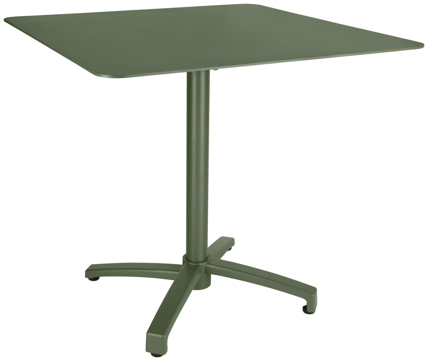 VEGA LUSINI Solutions GmbH Outdoor aluminum table Taipa square Outdoor-Aluminium-Tisch Taipa quadratisch Outdoor aluminum table Taipa square; 80x80x72 cm (LxWxH); Table top olive, base olive; square Outdoor-Aluminium-Tisch Taipa quadratisch; 80x80x72 cm (LxBxH); Platte oliv, Gestell oliv; quadratisch High-quality aluminum table with powder coating for outdoor use, with folding top. The material is particularly robust, rust-proof and UV-resistant. Thanks to the powder coating, the surface not only impresses with its elegant appearance, but also with its increased scratch resistance and durability. Available in various colors and sizes. Hochwertiger Aluminium-Tisch mit Pulverbeschichtung für den Außenbereich, mit klappbarem Top. Das Material ist besonders robust, rostfrei und UV-beständig. Dank der Pulverbeschichtung überzeugt die Oberfläche nicht nur durch eine edle Optik, sondern auch durch erhöhte Kratzfestigkeit und Langlebigkeit. In verschiedenen Farben und Größen erhältlich.