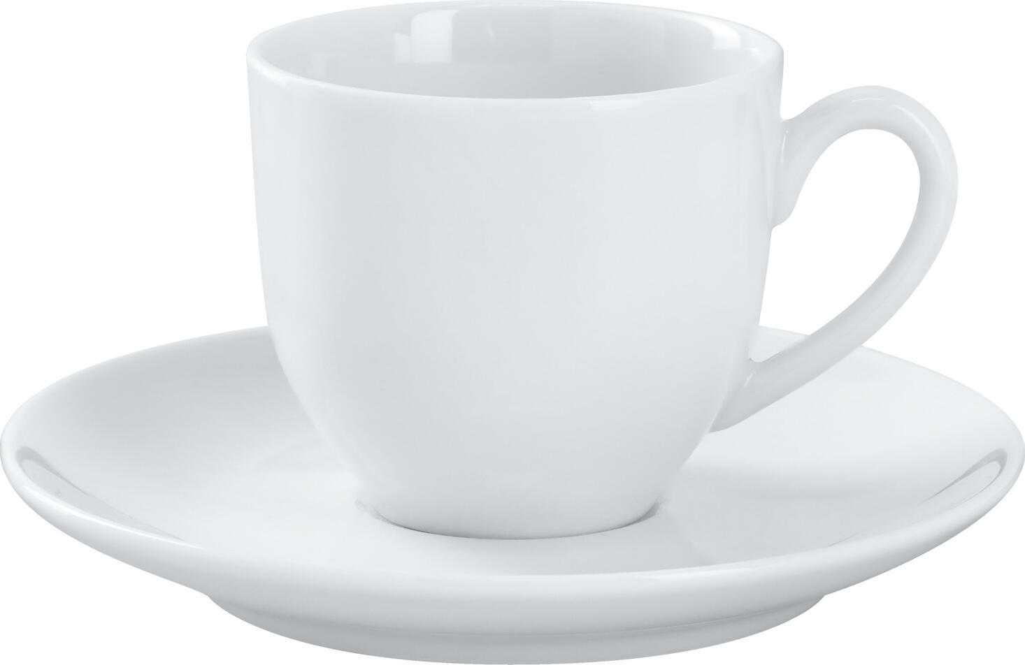 LUSINI Mixor Espresso Cup, 100ml White Porcelain Coffee Cup, Color: White, Round 6.2cm Diameter, Dishwasher and Microwave Safe