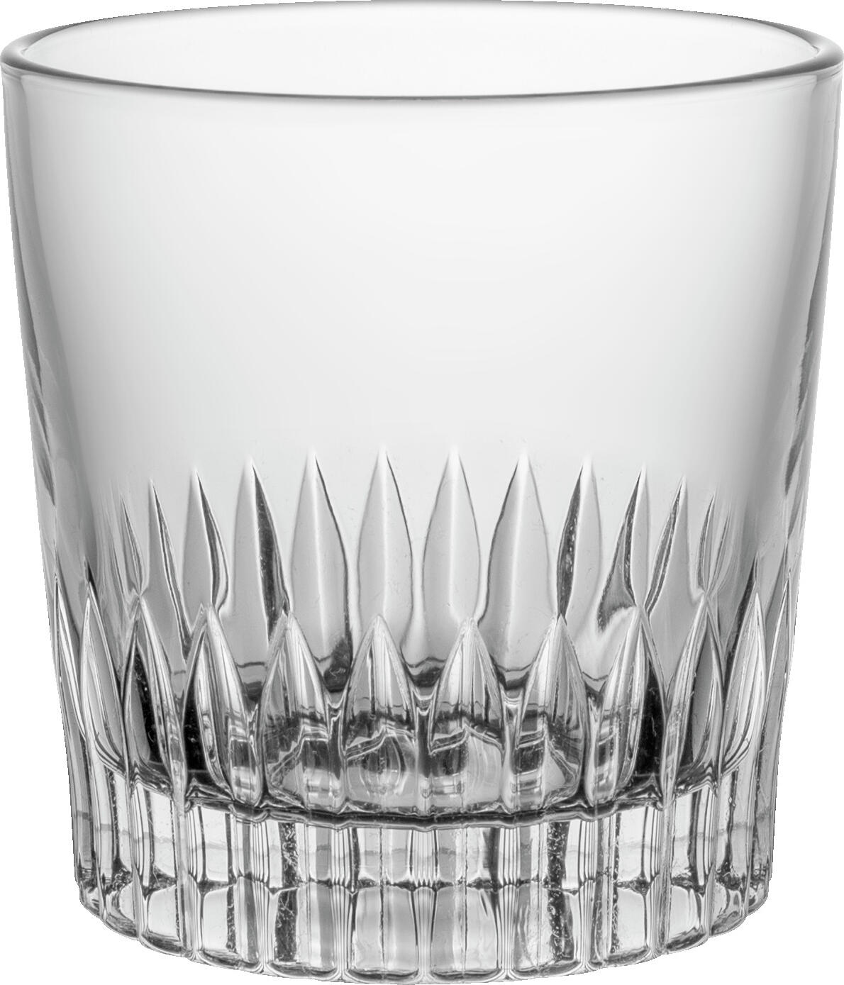 Pahar de cocktail cu picior Vega Lusini Lumea, 250 ml, Sticla Transparenta cu Model Ray Lace, Bază plată, 9.5 cm