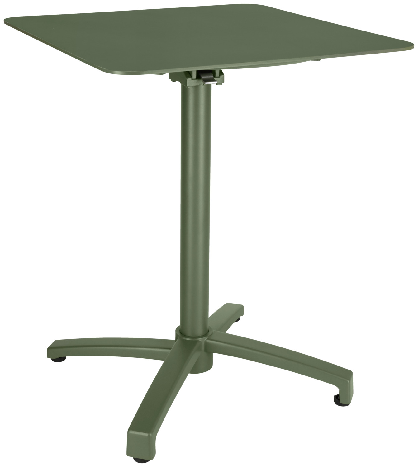 VEGA LUSINI Solutions GmbH Outdoor aluminum table Taipa square Outdoor-Aluminium-Tisch Taipa quadratisch Outdoor aluminum table Taipa square; 60x60x72 cm (LxWxH); Table top olive, base olive; square Outdoor-Aluminium-Tisch Taipa quadratisch; 60x60x72 cm (LxBxH); Platte oliv, Gestell oliv; quadratisch High-quality aluminum table with powder coating for outdoor use, with folding top. The material is particularly robust, rust-proof and UV-resistant. Thanks to the powder coating, the surface not only impresses with its elegant appearance, but also with its increased scratch resistance and durability. Available in various colors and sizes. Hochwertiger Aluminium-Tisch mit Pulverbeschichtung für den Außenbereich, mit klappbarem Top. Das Material ist besonders robust, rostfrei und UV-beständig. Dank der Pulverbeschichtung überzeugt die Oberfläche nicht nur durch eine edle Optik, sondern auch durch erhöhte Kratzfestigkeit und Langlebigkeit. In verschiedenen Farben und Größen erhältlich.