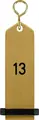 PULSIVA LUSINI Solutions GmbH Bumerang Key Ring, Golden Anodized Aluminum Keychain with Rubber Protection Ring, 10 x 3 cm