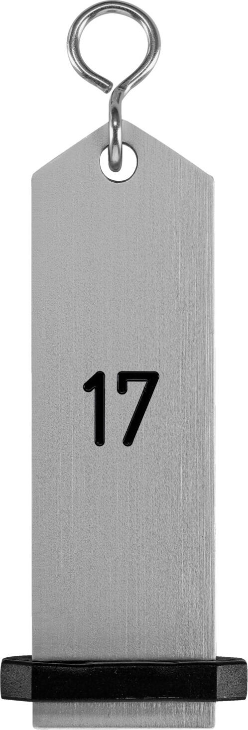 PULSIVA LUSINI Solutions GmbH Key ring Bumerang with number embossing Schlüsselanhänger Bumerang mit Ziffernprägung Key ring Bumerang with number embossing; 10x3 cm (LxW); silver; embossing 17 Schlüsselanhänger Bumerang mit Ziffernprägung; 10x3 cm (LxB); silber; Prägung 17 Key ring made of anodized aluminum, thus particularly durable. With fixed rubber ring. The numbers 1-20 are embossed. Do you still want text or logo on the keychain, however, we will gladly take over the engraving for you. Our customer service will be happy to advise you and make you an individual offer. Der Schlüsselanhänger besteht aus eloxiertem Aluminium mit festsitzendem Gummischonring. Lieferung mit Gravur, Ziffern 1-20 sind möglich. Individuelle Texte/Logos über den Kundenservice möglich. Passenden Ersatzschonring gleich mitbestellen.