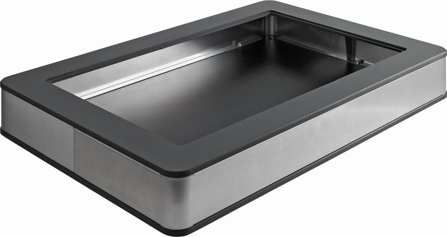 Vitrină pentru bufet VEGA Fundale GN 1/1, Oțel Inoxidabil 18/10 Periat, Laminat Antracit, Capac Roll-top Tritan Rezistent, Răcire Pasivă