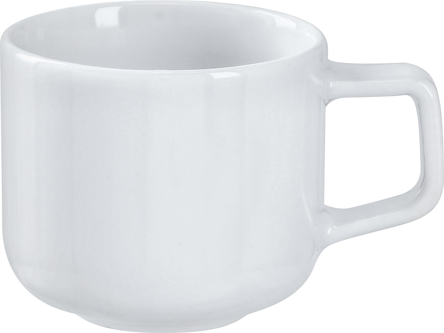 Cana pentru Latte VEGA Alegria, 100ml din Porțelan pentru Cafea cu Lapte, Alb, Înălțime 53mm, Compatibila cu Mașina de Spălat Vase și Cuptorul cu Microunde
