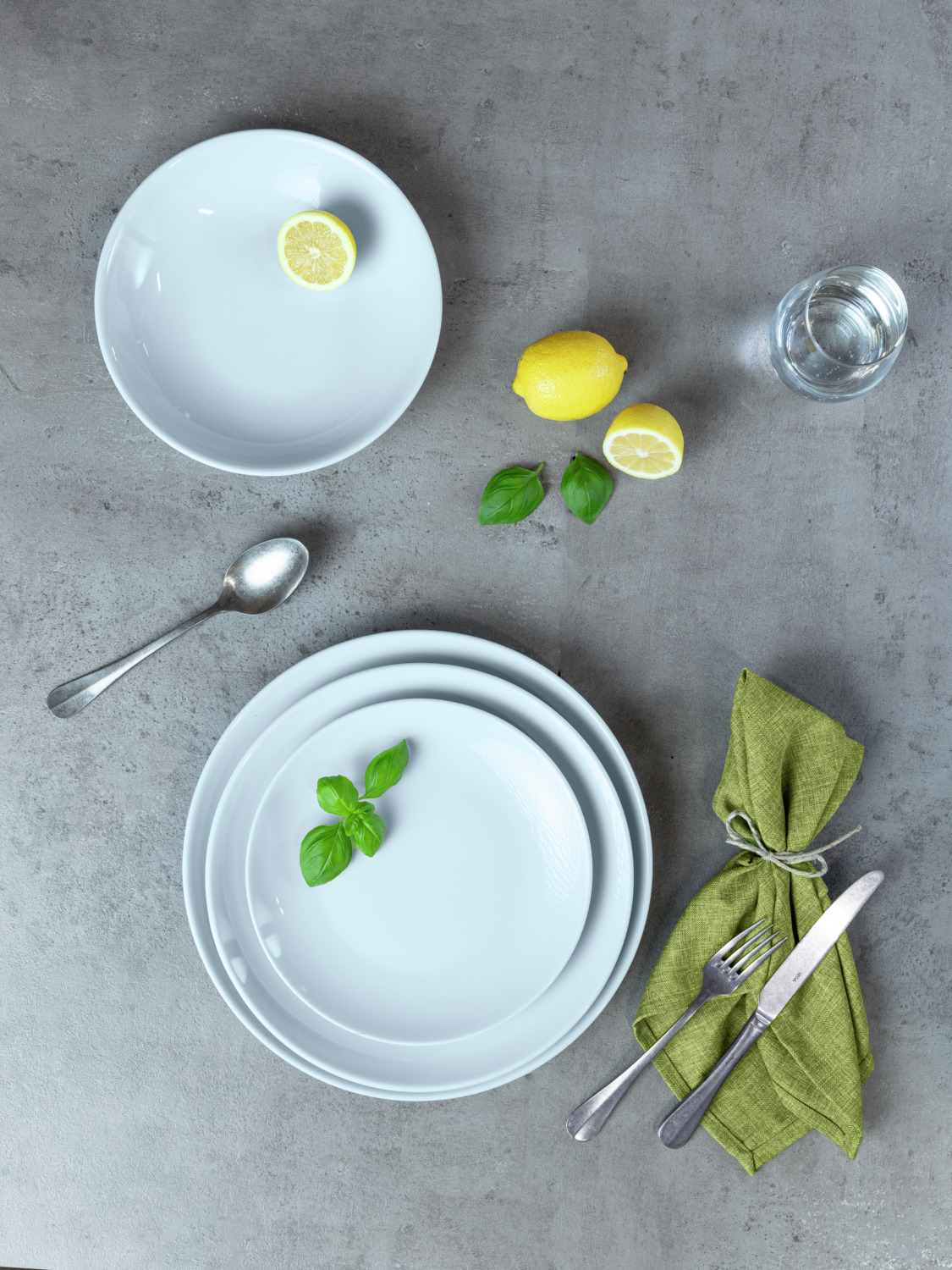 VEGA Ponta Round Flat Plate, High-Quality White Porcelain, 31.0 cm Diameter, Reinforced Rim, Dishwasher and Microwave Safe