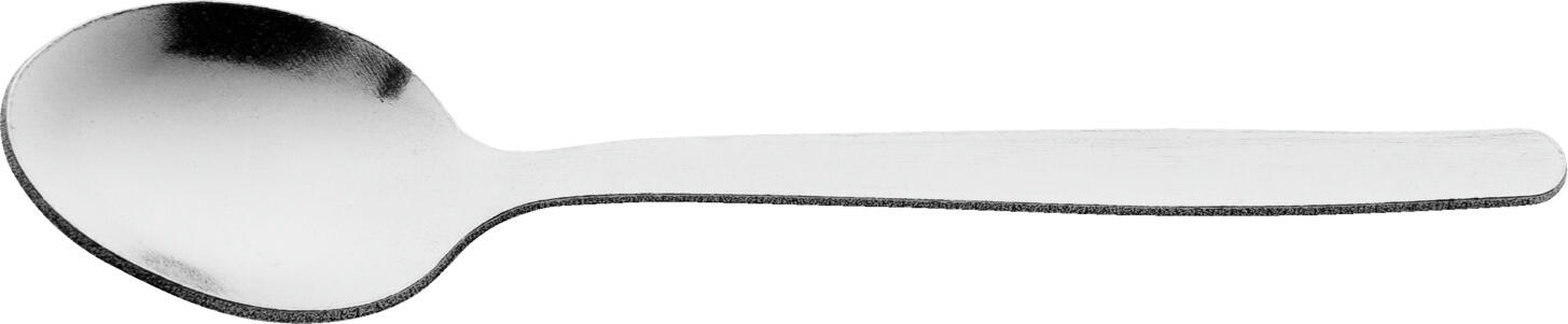 PULSIVA LUSINI Solutions GmbH Mocha/espresso spoon Basic Mokka-/Espressolöffel Basic Mocha/espresso spoon Basic; 10.5 cm (L); silver; 12 piece / pack Mokka-/Espressolöffel Basic; 10.5 cm (L); silber; 12 Stück / Pack Stainless steel 18/0, rustproof. This Basic espresso spoon is made of chrome stainless steel and has a matt polished finish, giving it an elegant yet practical surface. The spoon is versatile in everyday catering use - whether for espresso, mocha, desserts or small side dishes. Thanks to its simple shape, it blends harmoniously into any cutlery set and is particularly suitable for canteens, catering and large events. The material thickness of 1.5 mm (measured at the thickest point of the menu fork) ensures stability and comfortable handling. This makes the spoon a practical and economical solution for professional use. * Dishwasher-safe - easy to clean * Ideal for espresso, desserts and small portions * Perfect for canteens, catering and gastronomy Chrom-Edelstahl 18/0, rostfrei. Dieser Espressolöffel Basic  ist aus Chrom-Edelstahl gefertigt und mattpoliert, was ihm eine elegante und zugleich praktische Oberfläche verleiht. Im Gastro-Alltag ist der Löffel vielseitig einsetzbar – ob für Espresso, Mokka,  Desserts oder kleine Beilagen. Dank seiner schlichten Form fügt er sich harmonisch in jedes Besteck-Set und eignet sich besonders für Kantinen, Catering und Großveranstaltungen. Die Materialstärke von 1,5 mm (gemessen an der stärksten Stelle der Menügabel) gewährleistet Stabilität und angenehme Handhabung. Damit ist der Löffel eine praktische und wirtschaftliche Lösung für den professionellen Bedarf. * Spülmaschinengeeignet – einfache Reinigung * Ideal für Espresso, Desserts und kleine Portionen * Perfekt für Kantinen, Catering und Gastronomie