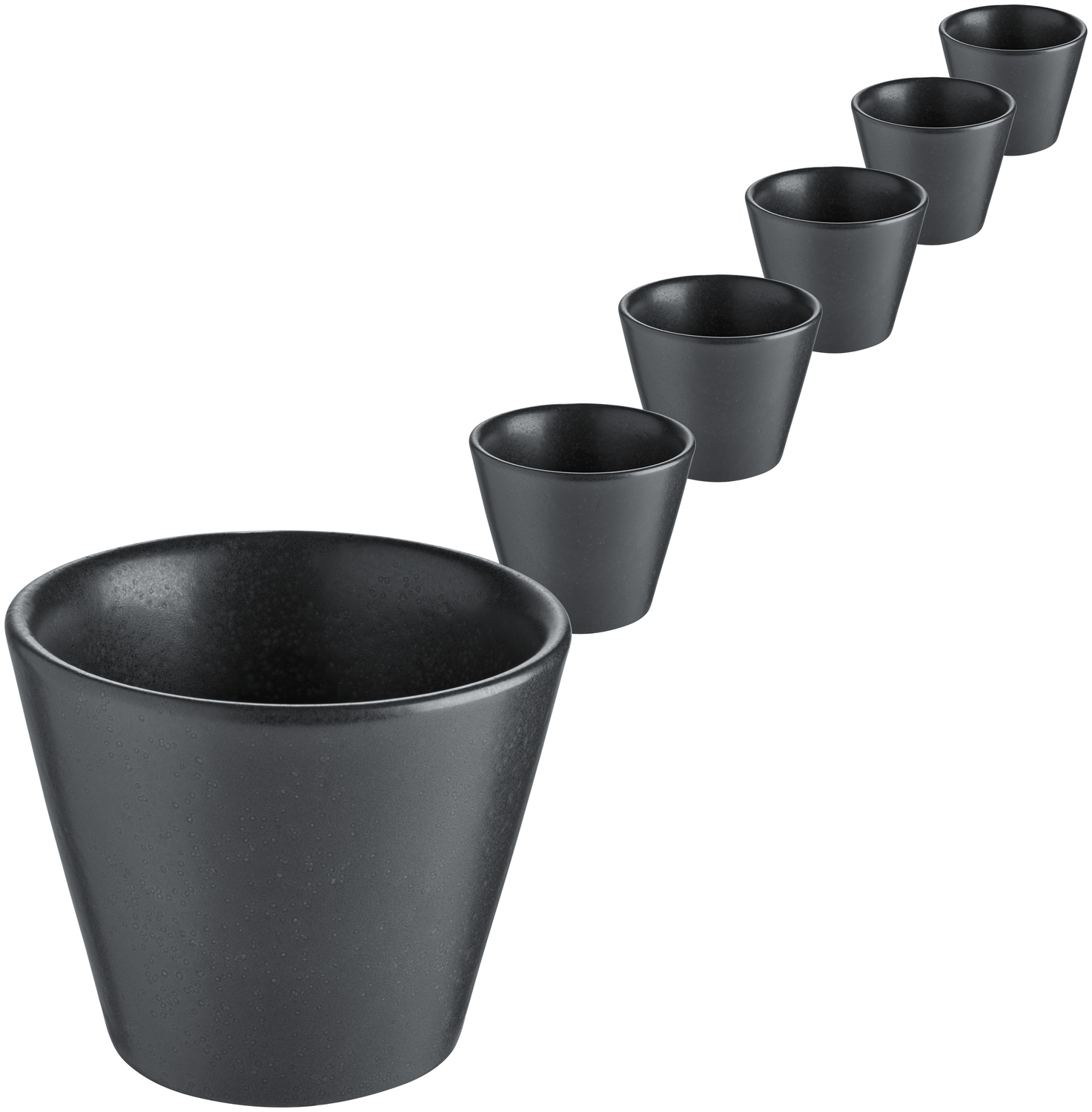 VEGA Masca Round Porcelain Bowl, Black, 50 ml, 6 cm Diameter, 4.5 cm Height, Professional Catering Grade, Dishwasher and Microwave Safe