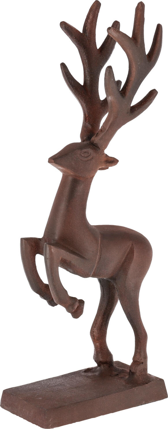 unknown LUSINI Solutions GmbH Deer Zwena Hirsch Zwena Deer Zwena; 12.2x29.3x6.6 cm (WxDxH); brown Hirsch Zwena; 12.2x29.3x6.6 cm (BxTxH); braun Deer figure made of heavy metal in rust look. Hirschfigur aus schwerem Metall in Rost-Optik.