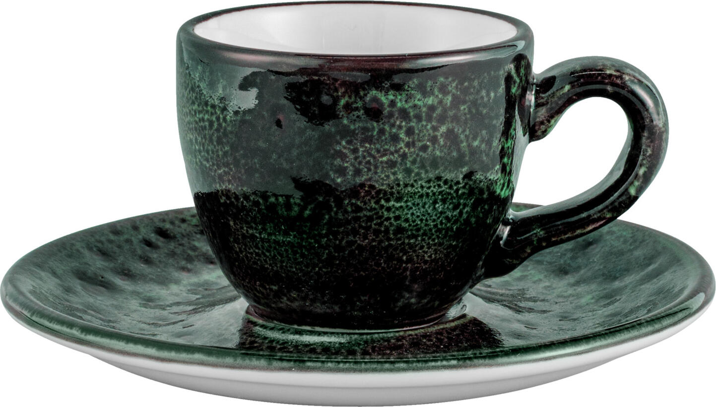 VEGA Black Reef Espresso Saucer, High-Quality Impact and Scratch Resistant Porcelain, 12.5 cm Diameter, Dishwasher and Microwave Safe