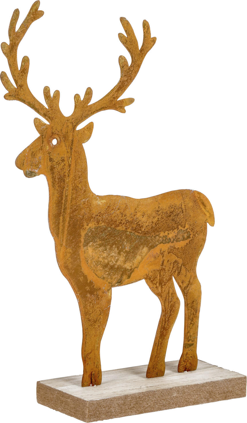 unknown LUSINI Solutions GmbH Deer decoration Agan Dekohirsch Agan Deer decoration Agan; 14x5x21.5 cm (LxWxH); brown/natural Dekohirsch Agan; 14x5x21.5 cm (LxBxH); braun/natur Decoration made of metal and wood in a rusted look. Aufsteller aus Metall und Holz in Rostoptik.