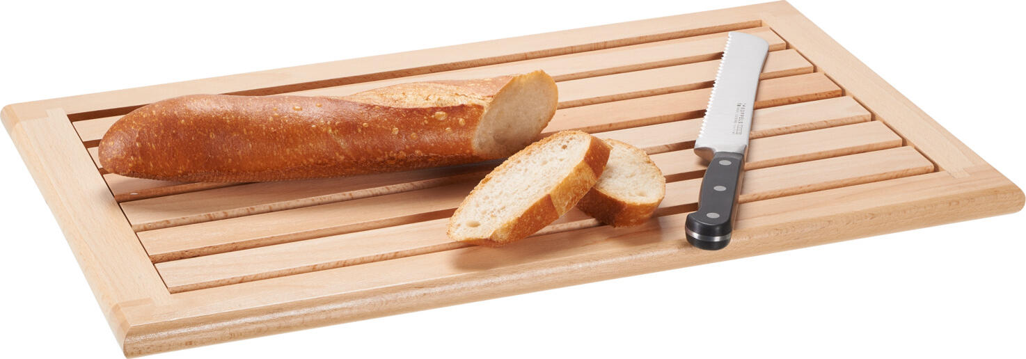 PULSIVA Bread Cutting Board GN 1/1, Beech Wood with Removable Grate, Food-Safe Varnish, 53 x 32.5 x 2 cm