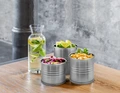 VEGA Botelio Food Presentation Tins, 18/10 Stainless Steel, 300ml, Silver Round Vintage Style Cans, Dishwasher Safe, Buffet Tableware