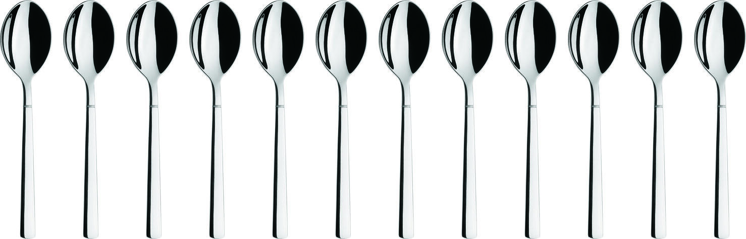 VEGA Luano Mocha/espresso spoon, 11.5 cm Chrome Stainless Steel 13/0, Mirror Polished, 2.5 mm Thickness, Silver, Dishwasher Safe