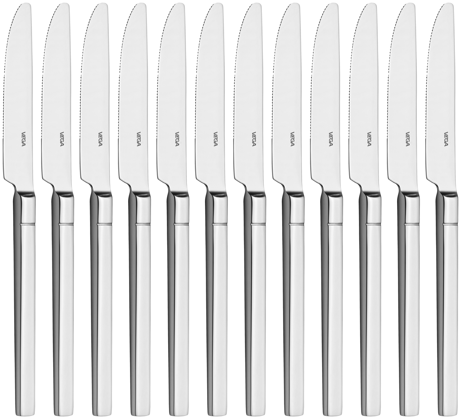 VEGA Luano Table Knife, 13/0 Chrome Stainless Steel, Mirror Polished, 22.2 cm, Dishwasher Safe, Silver