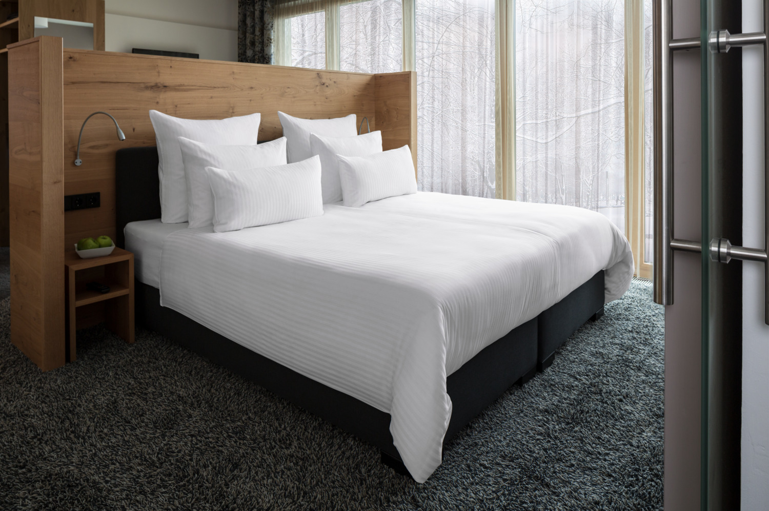 ERWIN M. LUSINI Venedig Bedding Set, 100% Cotton Damask Stripe, 180 TC, Hotel Closure, White, 140x200 cm Duvet Cover, 70x90 cm Pillowcase, OEKO-TEX Standard 100