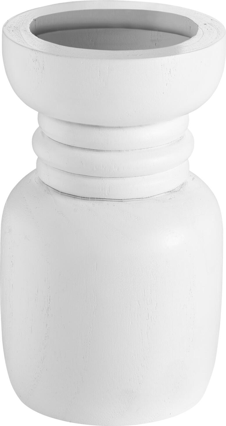 unknown LUSINI Solutions GmbH Candle holder Bigna Kerzenleuchter Bigna Candle holder Bigna; 11x18 cm (ØxH); white; 2 piece / pack Kerzenleuchter Bigna; 11x18 cm (ØxH); weiß; 2 Stück / Pack Candle holder in Nordic style and unusual shape, sets subtle decorative accents. Max. candle Ø 7.6 cm. Kerzenleuchter Bigna im nordischen Stil und in außergewöhnlicher Form, setzt dezente Dekoakzente. Max. Kerzen-Ø 7,6cm. Material: Holz, lackiert.
