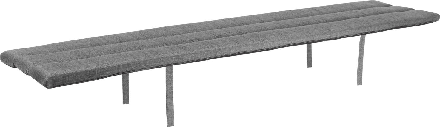 VEGA Listello Bench Pad, 34 x 152 x 4 cm, Anthracite, 100% Polyester with Polyurethane Foam Filling, Two Fastening Straps