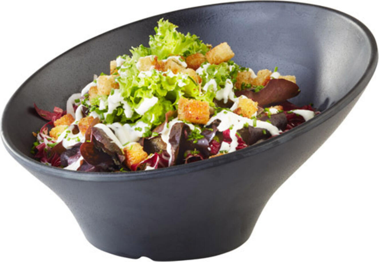 APS Assheuer + Pott GmbH & Co. KG Bowl Zen conical with bevelled rim Schale Zen konisch mit abgeschrägtem Rand Bowl Zen conical with bevelled rim; 800 ml, 22.5x12.5 cm (ØxH); black; round Schale Zen konisch mit abgeschrägtem Rand; 800 ml, 22.5x12.5 cm (ØxH); schwarz; rund Zen bowl from APS. Die Schale ZEN eignet sich ideal zum Servieren von Dips, Saucen, Beilagen, Snacks oder Desserts in Gastronomie, Hotellerie, Catering und im privaten Haushalt. Gefertigt aus robustem Melamin überzeugt sie durch ihre pflegeleichte Qualität und ist bestens für den regelmäßigen Einsatz geeignet. Die Steinoptik sorgt für eine moderne, natürliche Präsentation am Tisch und Buffet. * Material: Melamin * Mit dekorativer Steinoptik * Für Dips, Saucen und Beilagen geeignet * Ideal für Buffet, Catering und Tischservice * Pflegeleicht und robust * Spülmaschinengeeignet * Stapelbar * Nicht mikrowellengeeignet * Keine direkte Hitze verwenden * Nicht für den Backofen geeignet