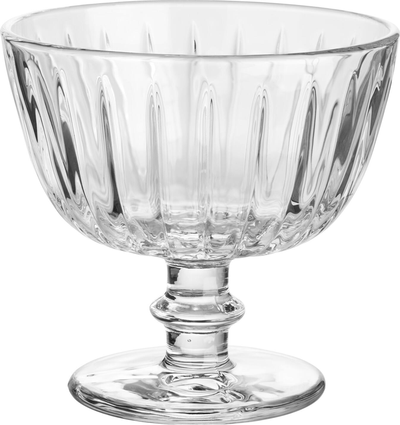 VEGA LUSINI Solutions GmbH Ice cream cup Anni Eisbecher Anni Ice cream cup Anni; 340 ml, 11.4x10.8 cm (ØxH); transparent; 6 piece / pack Eisbecher Anni; 340 ml, 11.4x10.8 cm (ØxH); transparent; 6 Stück / Pack Glass ice cream cup with relief on the outside. Dishwasher safe. Eisbecher aus Glas mit Relief an der Außenseite. Spülmaschinenfest.