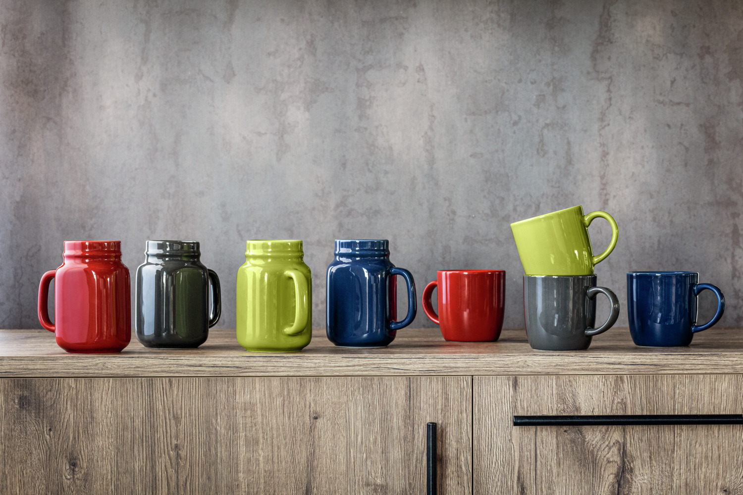 PULSIVA LUSINI Liv Blue Porcelain Mug with Handle, 480 ml, Dishwasher and Microwave Safe