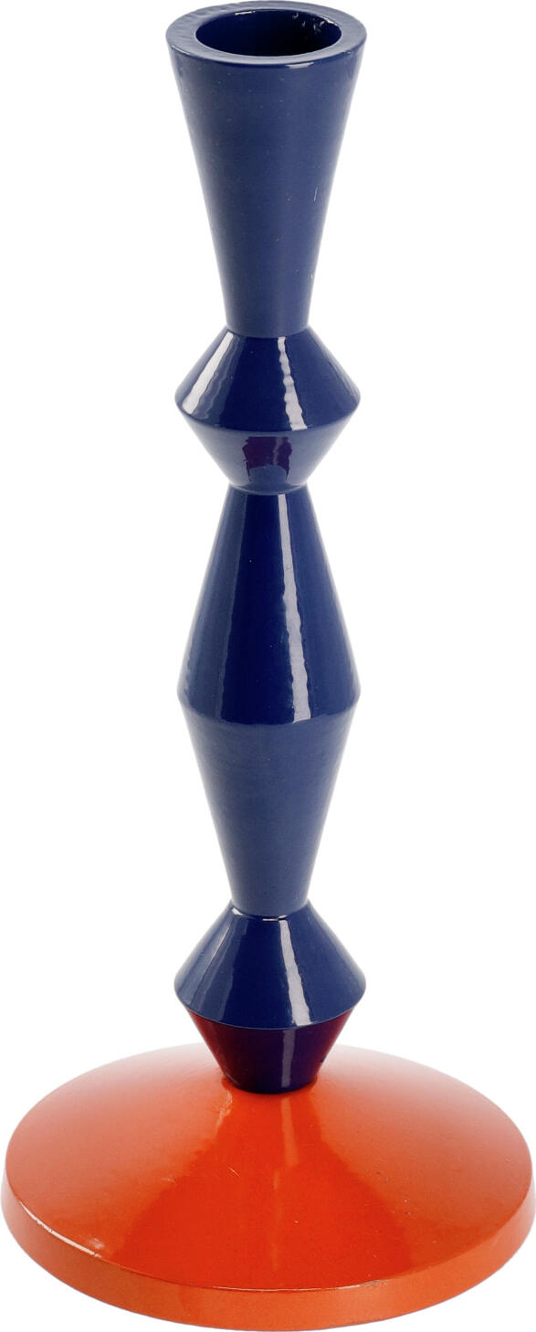 unknown LUSINI Solutions GmbH Candle holder Aneska Spitzkerzenhalter Aneska Candle holder Aneska; 7.5x20 cm (ØxH); dark-blue/orange Spitzkerzenhalter Aneska; 7.5x20 cm (ØxH); dunkelblau/orange Two-tone candle holder made of lacquered wood. Zweifarbiger Spitzkerzenhalter aus lackiertem Holz.