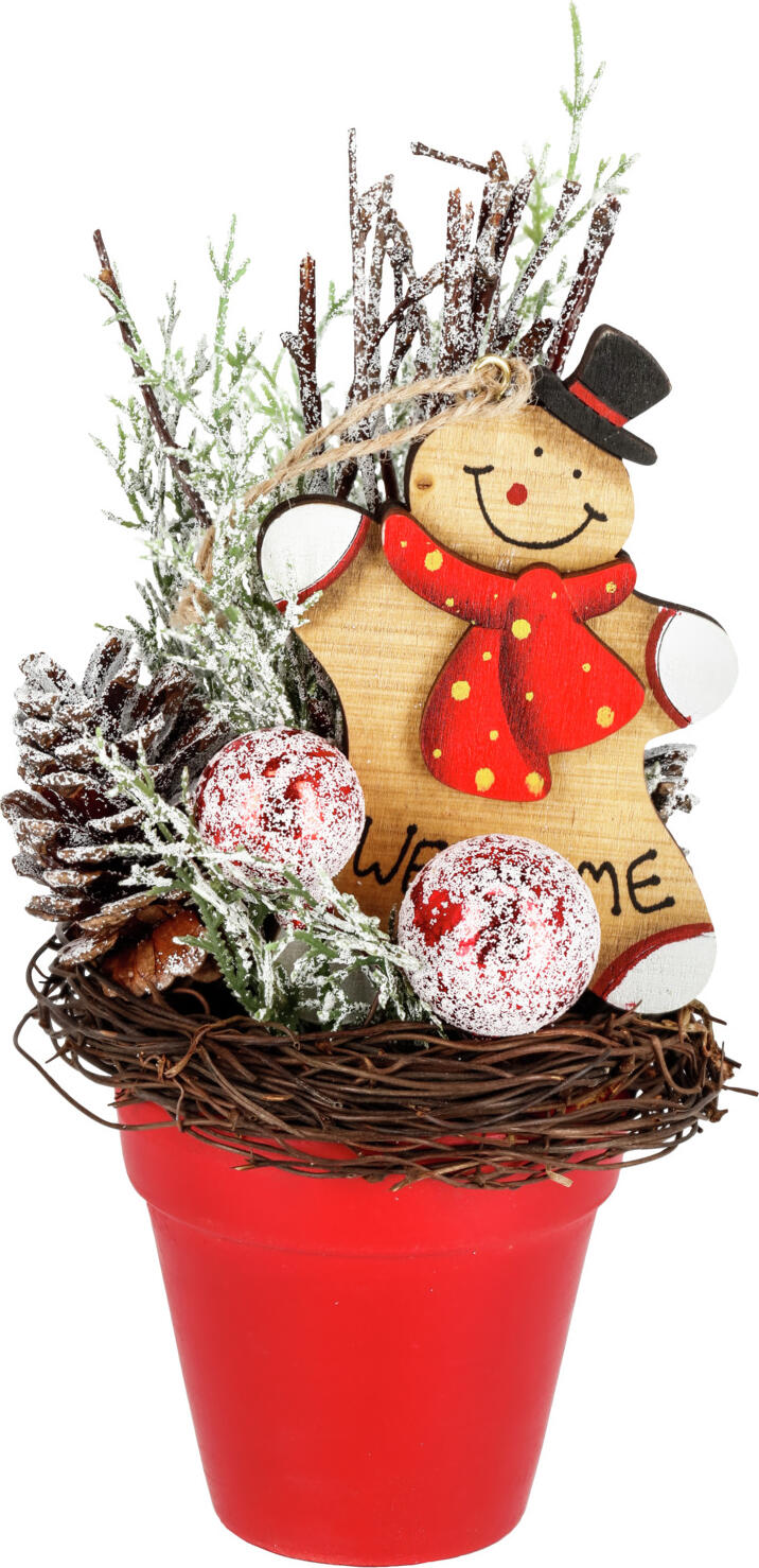 unknown LUSINI Solutions GmbH Decorative flower arrangement Lebkuchenmann Dekogesteck Lebkuchenmann Decorative flower arrangement Lebkuchenmann; 12x21 cm (ØxH); green/brown/red; 6 piece / pack Dekogesteck Lebkuchenmann; 12x21 cm (ØxH); grün/braun/rot; 6 Stück / Pack Decorative flower arrangement made of plastic and natural materials Dekogesteck aus Kunststoff und Naturmaterialien