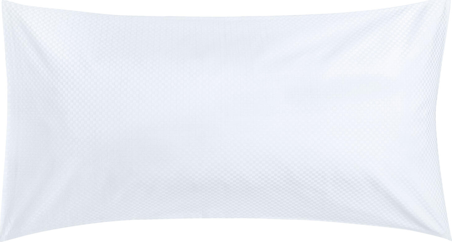 ERWIN M. LUSINI Solutions GmbH Pillow cover Padaro Kissenbezug Padaro Pillow cover Padaro; 40x80 cm (LxW); white Kissenbezug Padaro; 40x80 cm (LxB); weiß ##Pillowcase Padaro - High quality damask for hotel use The Padaro pillowcase was specially made for the discerning hotel sector. Made from 100% cotton in a high-quality damask weave with a 5 mm check pattern, it impresses with its elegant appearance and particularly smooth, dense surface. The thread density of 300 threads per inch ensures a durable, hard-wearing fabric that retains its softness and elegant lustre even after several washes. The side hotel fastening with bow dart makes it easy to cover and ensures a perfect fit. Personalisation possible through embroidery. * High-quality damask made from 100% cotton * Weight approx. 115 g/m² * Thread density (thread count): 300 threads per inch * Elegant 5 mm check pattern in high-quality damask quality * Hard-wearing and durable for everyday hotel use * With hotel fastening and bow dart (for sizes 70x90 cm and 80x80 cm) * Easy to care for and resistant to ironing * For maximum sleeping comfort and an elegant look Info: The product reaches its final size after three washes, as the fibres still contract during the first wash (shrinkage). ##Kissenbezug Padaro – Hochwertige Damastqualität für den Hotelgebrauch Der Kissenbezug Padaro wurde speziell für den anspruchsvollen Hotelbereich gefertigt. Aus 100 % Baumwolle in hochwertiger Damast-Webart mit einem 5 mm großen Karomuster, überzeugt er durch seine elegante Optik und eine besonders glatte, dichte Oberfläche. Die Fadendichte von 300 Fäden pro Inch sorgt für ein langlebiges, strapazierfähiges Gewebe, das auch nach mehreren Wäschen seine Weichheit und den edlen Glanz beibehält. Der seitliche Hotelverschluss mit Bogenabnäher ermöglicht ein unkompliziertes Beziehen und eine perfekte Passform. Personalisierung durch Einstickung möglich. * Hochwertiger Damast aus 100 % Baumwolle * Gewicht ca. 115 g/m² * Fadendichte (Thread Count): 300 Fäden je Inch * Edles 5 mm Karomuster in hochwertiger Damastqualität * Strapazierfähig und langlebig im Hotelalltag * Mit Hotelverschluss und Bogenabnäher (bei den Größen 70x90 cm und 80x80 cm) * Pflegeleicht und mangelfest * Für höchsten Schlafkomfort und elegante Optik Info: Das Produkt erreicht seine endgültige Größe nach drei Waschgängen, da sich die Fasern beim ersten Waschen noch zusammenziehen (Einsprung).