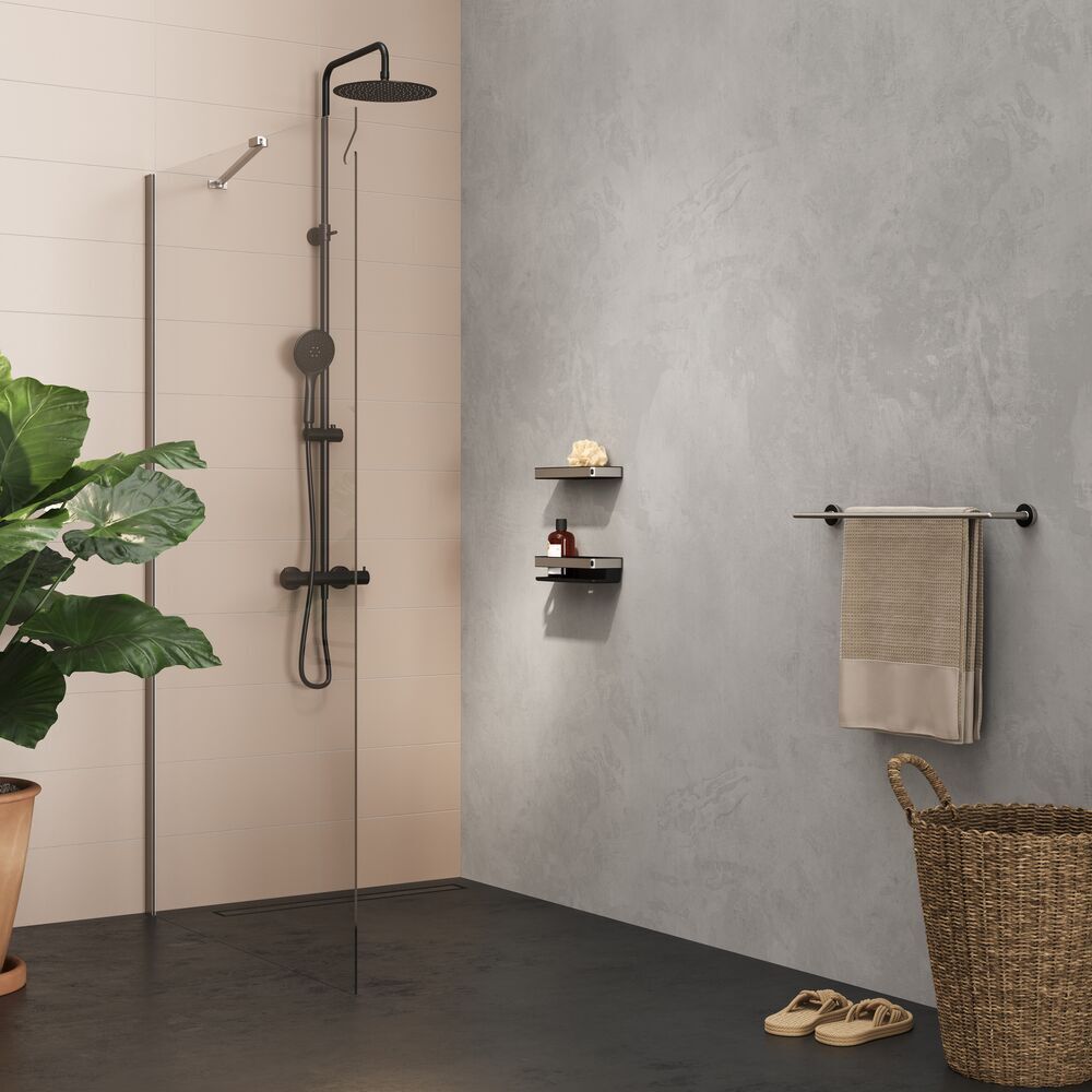 TIGER Cooper Double Towel Holder, Brushed Stainless Steel, Zamac and ABS, 652mm Length, Compatible with TigerFix Drill-Free Mounting