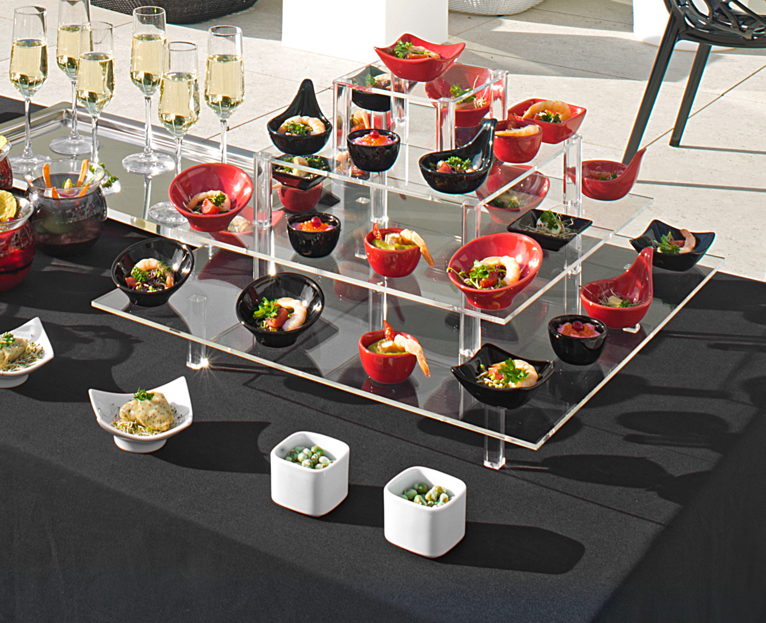 Bol Mini Ramekin VEGA Pise din Porțelan, Negru, 40ml, Diametru 8.8cm, Formă Rotundă, Stivuibil, pentru Catering Profesional, Aperitive și Sosuri