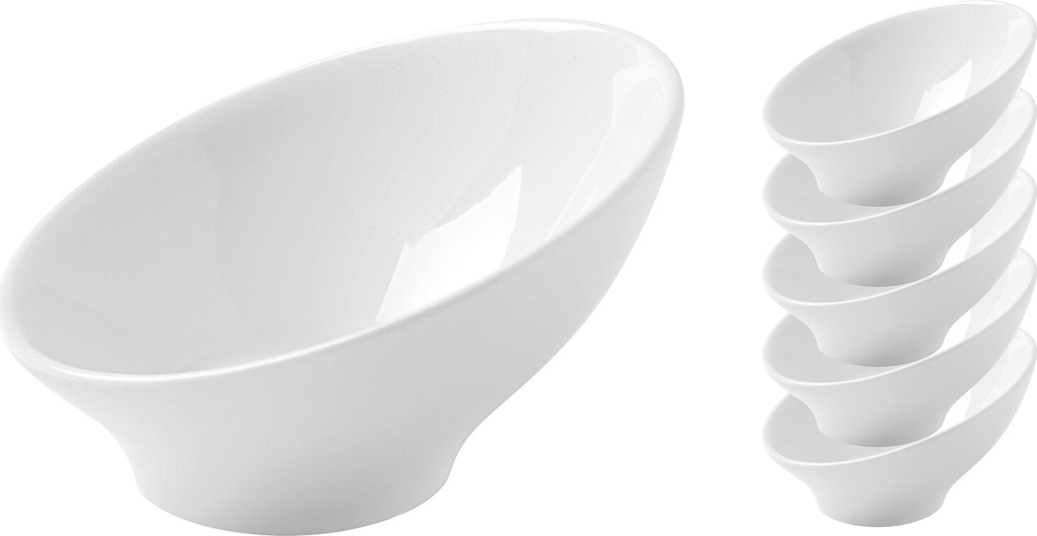 VEGA Pise White Porcelain Mini Bowl Ramekin, 40ml, 8.8cm Diameter, Round Stackable Dish for Professional Catering, Appetizers and Sauces