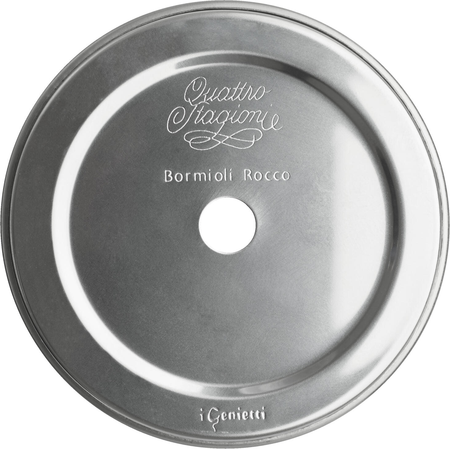 Bormioli Rocco Bormioli Luigi S.p.A. Lid for Quattro Stagioni Deckel für Quattro Stagioni Lid for Quattro Stagioni; 7.4x1.5 cm (ØxH); silver; 26 piece / pack Deckel für Quattro Stagioni; 7.4x1.5 cm (ØxH); silber; 26 Stück / Pack Aluminum lid. Food safe. Not suitable for dishwasher. Deckel aus Aluminium. Lebensmittelecht. Nicht spülmaschinengeeignet.