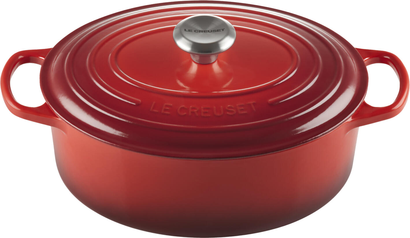 Le Creuset Signature Roaster, овальная жаровня из эмалированного чугуна с крышкой, 4.7 л, подходит для индукционных плит, для духовки и посудомоечной машины, Made in France
