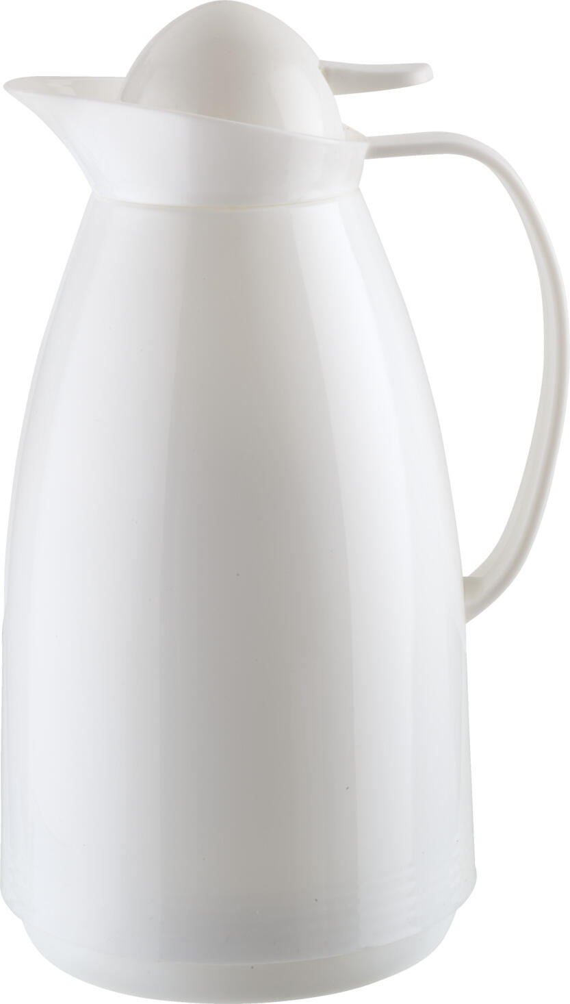 PULSIVA LUSINI Solutions GmbH Thermos flask Junior Isolierkanne Junior Thermos flask Junior; 1 l, 13.5x28 cm (ØxH); white Isolierkanne Junior; 1 l, 13.5x28 cm (ØxH); weiß Inexpensive plastic insulation, with a stable strong glass insert and a rotary closure with cast lever. Do not dishwasher proof, please just rinse with clear water. Isolierkanne aus Kunststoff, mit stabilen Starkglaseinsatz und Drehverschluss mit Ausguss-Hebel. Nicht spülmaschinengeeignet, bitte nur mit klarem Wasser ausspülen.