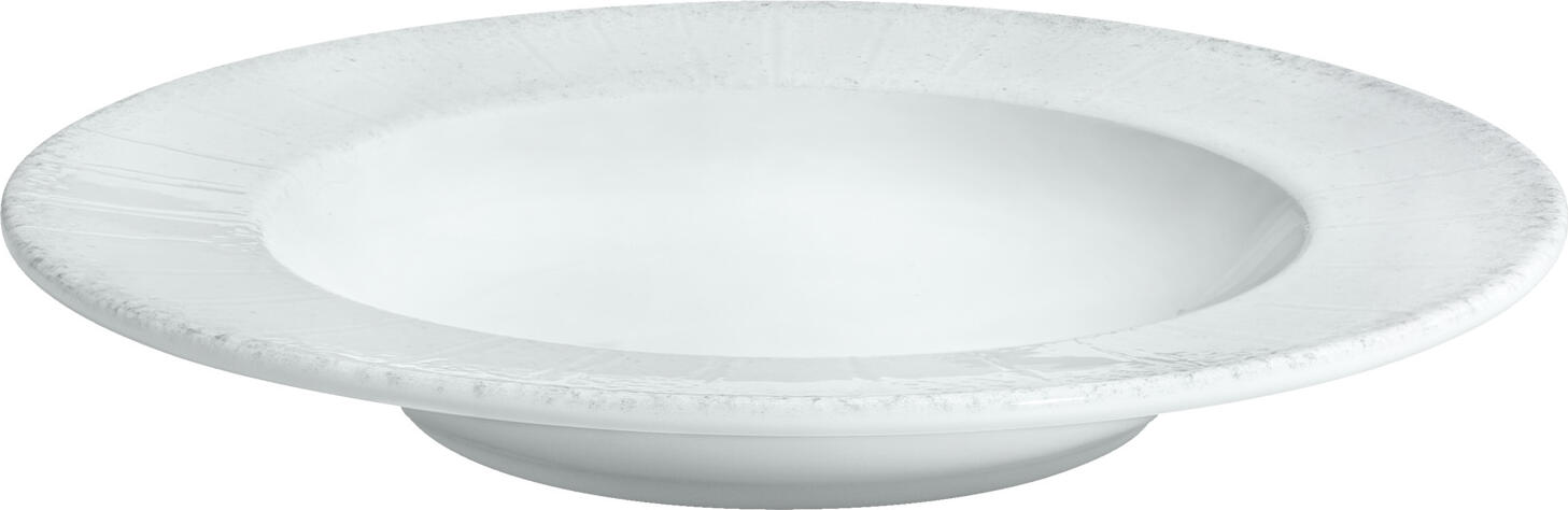 VEGA LUSINI Solutions GmbH Plate Caju deep, with rim Teller Caju tief, mit Fahne Plate Caju deep, with rim; 300 ml, 23 cm (Ø); white/grey; round; 6 piece / pack Teller Caju tief, mit Fahne; 300 ml, 23 cm (Ø); weiß/grau; rund; 6 Stück / Pack Colored flag plate made of porcelain with digital print. Dishwasher safe and microwaveable. Farbiger Fahnenteller aus Porzellan mit Digitaldruck. Spülmaschinenfest und mikrowellengeeignet.