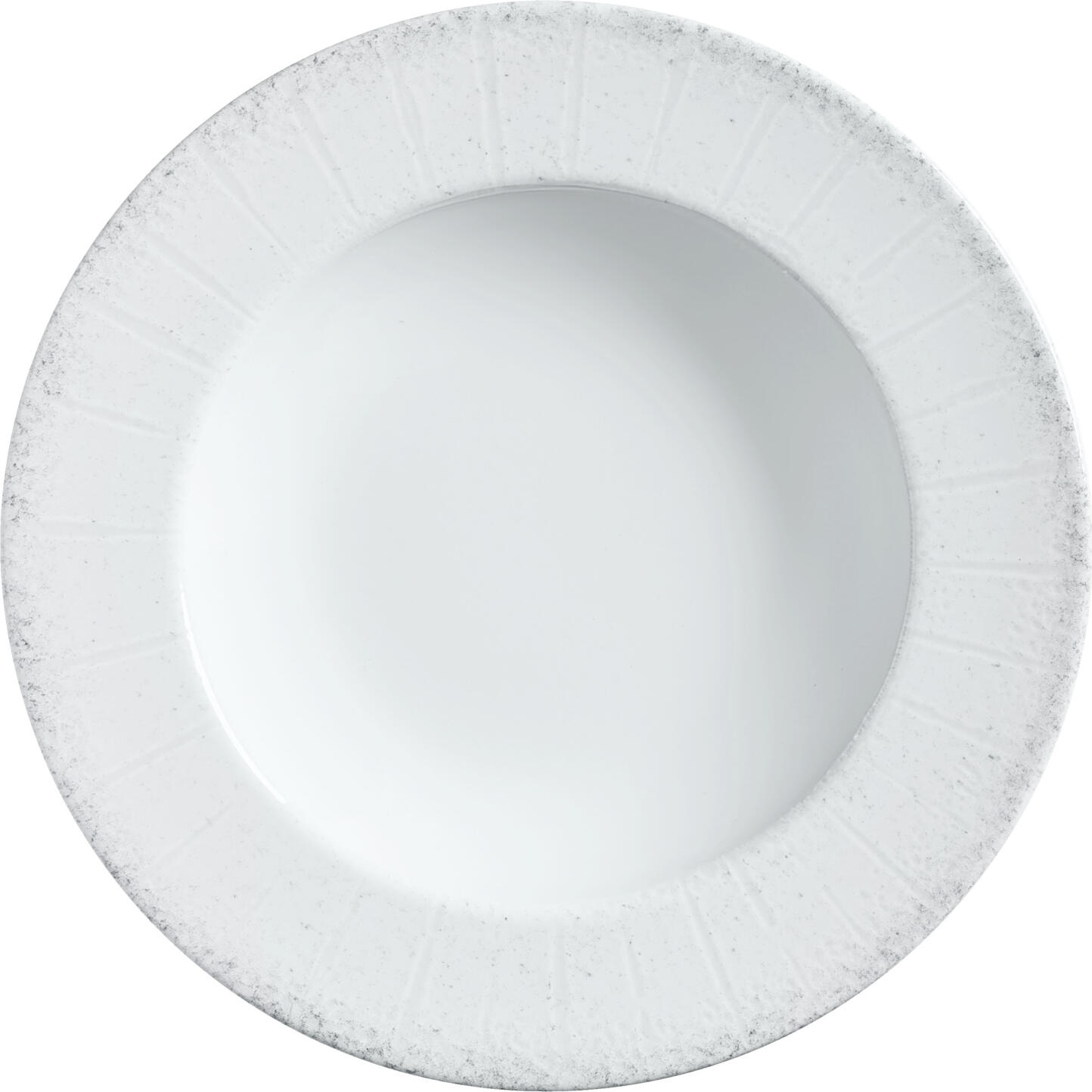 VEGA Caju Porcelain Deep Plate with Rim, 23 cm Diameter, 300 ml Capacity, White/Grey Digital Print, Dishwasher and Microwave Safe