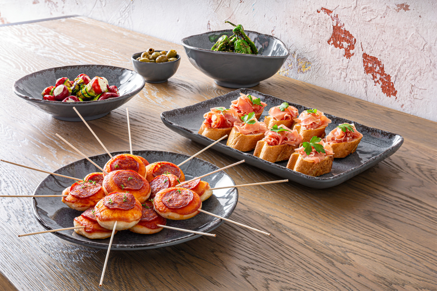 LUSINI Portage Melamine Oval Bowl Set of 6, High Impact and Break Resistant, Dishwasher Safe, Stackable, 1500ml, 9.3cm Height, Grey