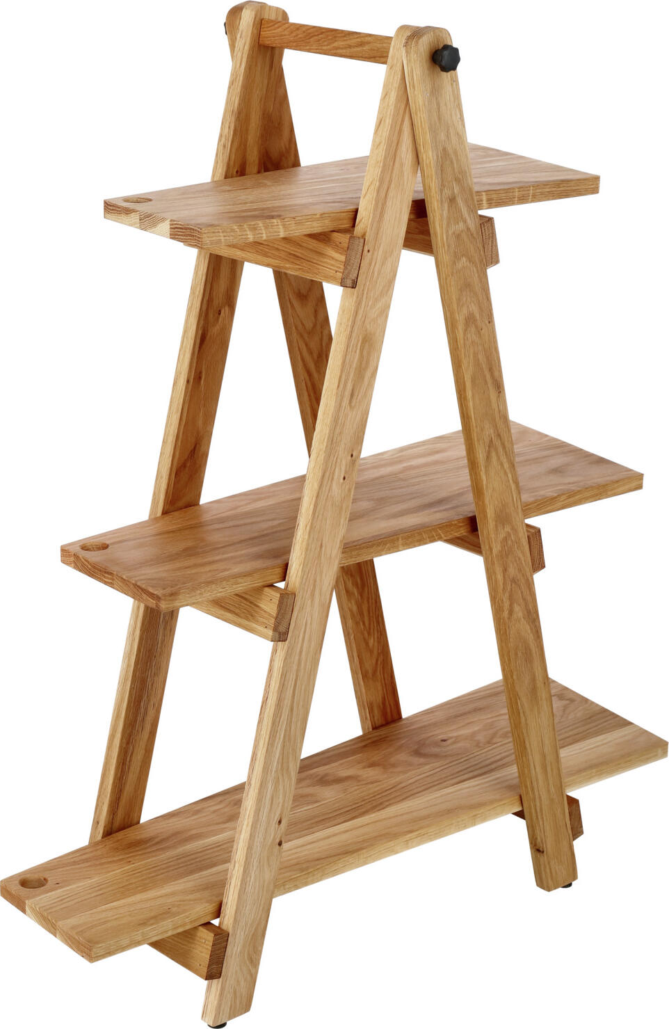 VEGA Pollino Serving Board, Oiled Oak Wood, Trapezoidal Shape, Integrated Handle, 53 x 25 x 2 cm, Food Safe