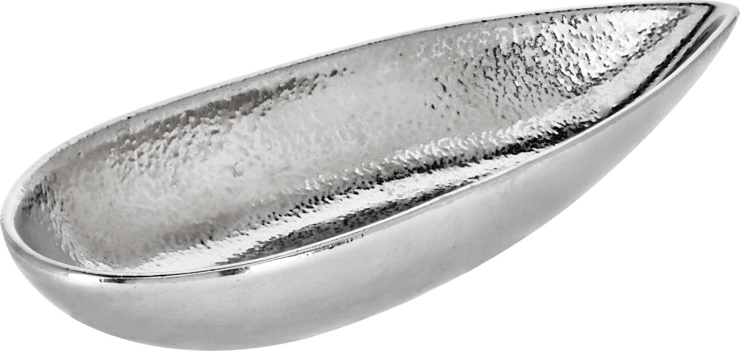 VEGA LUSINI Solutions GmbH Decoration bowl Ena Dekoschale Ena Decoration bowl Ena; 36x14x7 cm (LxWxH); silver Dekoschale Ena; 36x14x7 cm (LxBxH); silber Ceramic decoration bowl with an oxidized silver effect. Not dishwasher safe. Dekoschale aus Keramik, altsilber lackiert. Nicht Spülmaschinenfest.