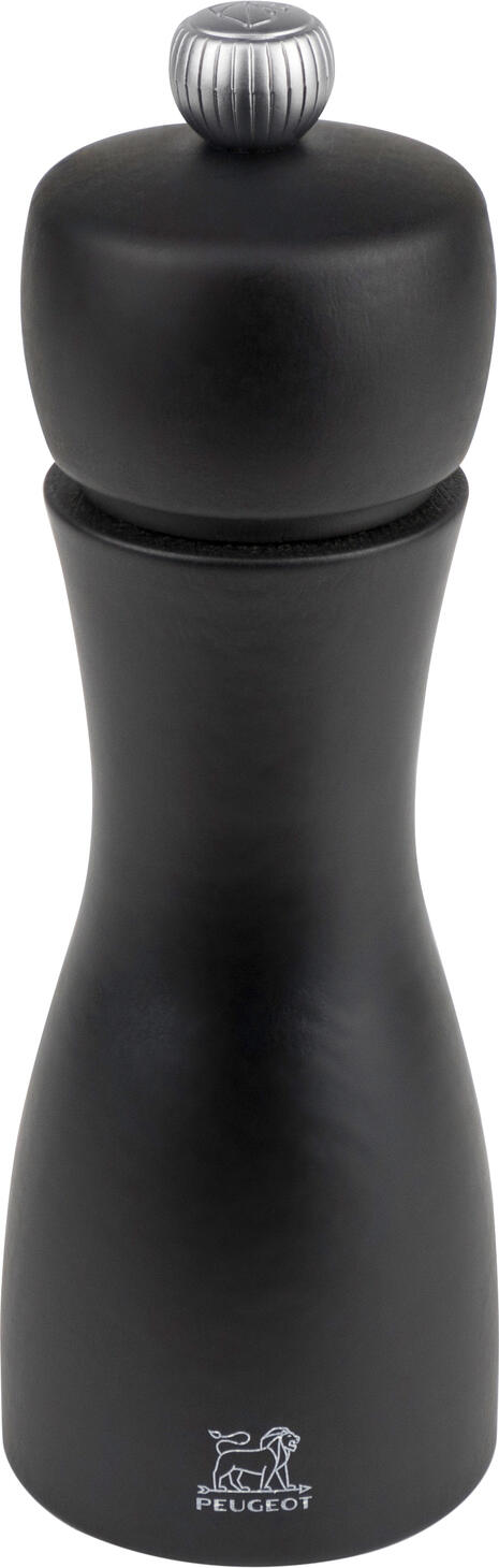 Peugeot Peugeot Saveurs SNC Pepper mill Tahiti Pfeffermühle Tahiti Pepper mill Tahiti; 15 cm (H); black Pfeffermühle Tahiti; 15 cm (H); schwarz The Peugeot Tahiti series consists of trendy colors to combine, available as a pepper or salt mill. The mills shine in the colors of the elements fire, earth, water and air. The different but complementary colors ensure that the pepper and salt mills are easy to distinguish but still harmonize wonderfully. Combine the colors to match your color scheme. Naturally, the mills are equipped with the tried-and-tested original Peugeot grinder. Die Peugeot Tahiti-Serie besteht aus trendigen Farben zum Kombinieren, erhältlich als Pfeffer- oder Salzmühle. Die Mühlen erstrahlen in den Farben der Elemente Feuer, Erde, Wasser, Luft. Die unterschiedlichen aber komplementären Farben, sorgen dafür, dass Pfeffer- & Salzmühle leicht zu unterscheiden sind, aber trotzdem wunderbar harmonieren. Kombinieren Sie die Farben passend zu Ihrem Farbkonzept! Natürlich sind die Mühlen mit dem bewährten Original-Peugeot-Mahlwerk ausgestattet.