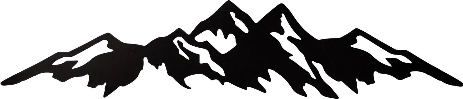unknown LUSINI Solutions GmbH Wall art Mountains Wandbild Mountains Wall art Mountains; 120x26.5 cm (LxH); black Wandbild Mountains; 120x26.5 cm (LxH); schwarz Wall art made of metal, in the form of a mountain landscape. Hanger on the back. Wandbild aus Metall, in Form einer Gebirgslandschaft. Aufhängevorrichtung auf der Rückseite.