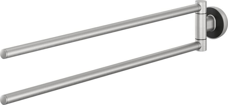 TIGER Coram B.V. Cooper towel holder with 2-arm stainless steel brushed/black Cooper Handtuchhalter mit 2-Armig Edelstahl gebürstet / Schw Cooper towel holder with 2-arm stainless steel brushed/black; 45.9x7.9x45.9 cm (LxHxD); silver/black Cooper Handtuchhalter mit 2-Armig Edelstahl gebürstet / Schwarz; 45.9x7.9x45.9 cm (LxHxT); silber/schwarz Cooper. We also affectionately call it Coop. Cooper was designed with your bathroom needs in mind. A flexible space with flexible accessories is what we want. The movable arms create more space in your bathroom and let your hand towels dry better. Make your bathroom stylish and elegant with our Coop. Material: Stainless steel, Zamac, ABS Cooper. Wir nennen ihn auch liebevoll Coop. Cooper wurde mit Blick auf Ihre Bedürfnisse im Badezimmer entworfen. Ein flexibler Raum mit flexiblem Zubehör, das ist es, was wir wollen. Die beweglichen Arme schaffen mehr Platz in Ihrem Badezimmer und lassen Ihre Handtücher besser trocknen. Gestalten Sie Ihr Badezimmer stilvoll und elegant mit unserem Coop. Material: Edelstahl, Zamac, ABS