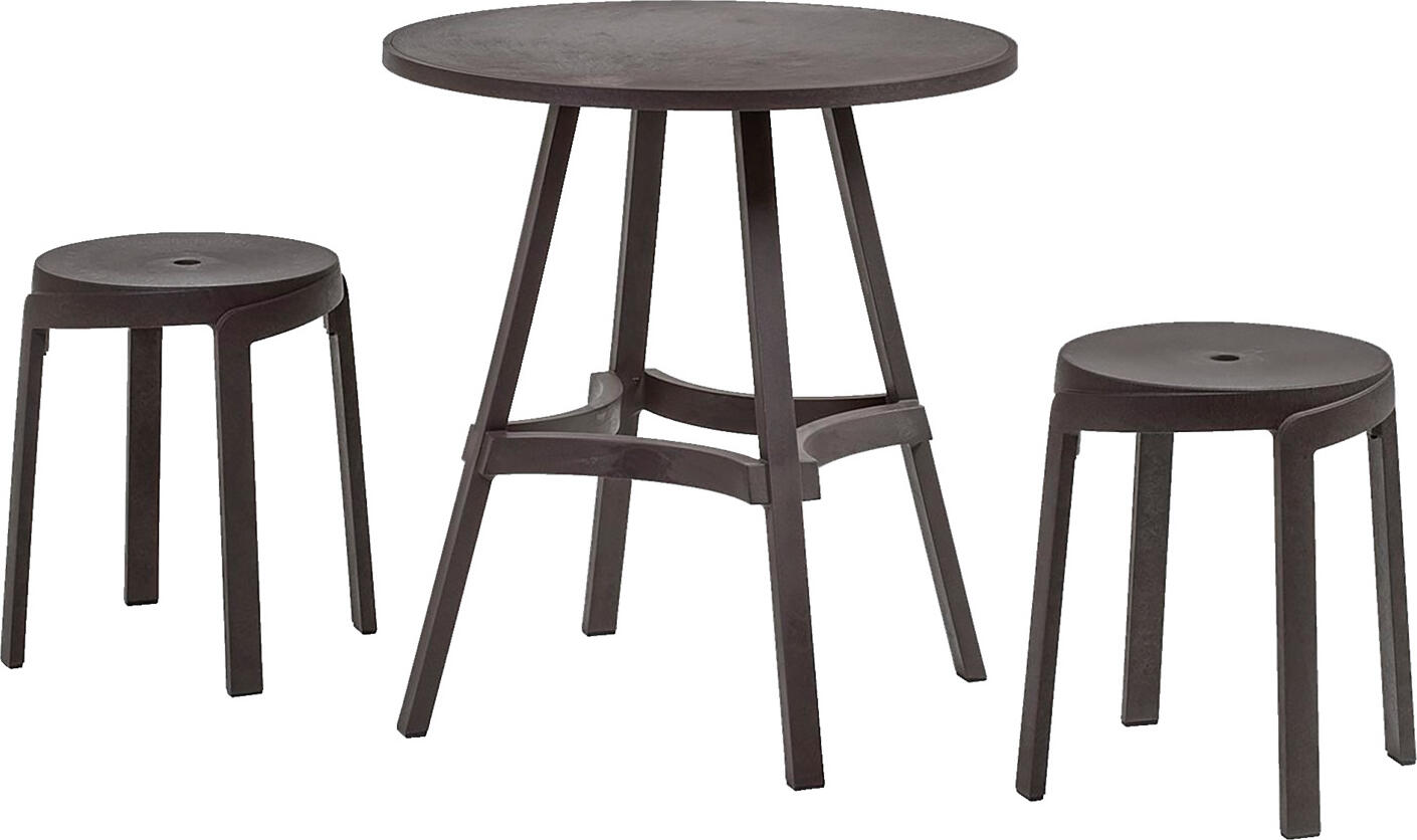 Nardi Stack Stool, Weatherproof UV-Resistant Fiberglass Polypropylene, 36.5x36.5x46.5 cm, Stackable Outdoor Stool with Slip-Resistant Legs, Recyclable