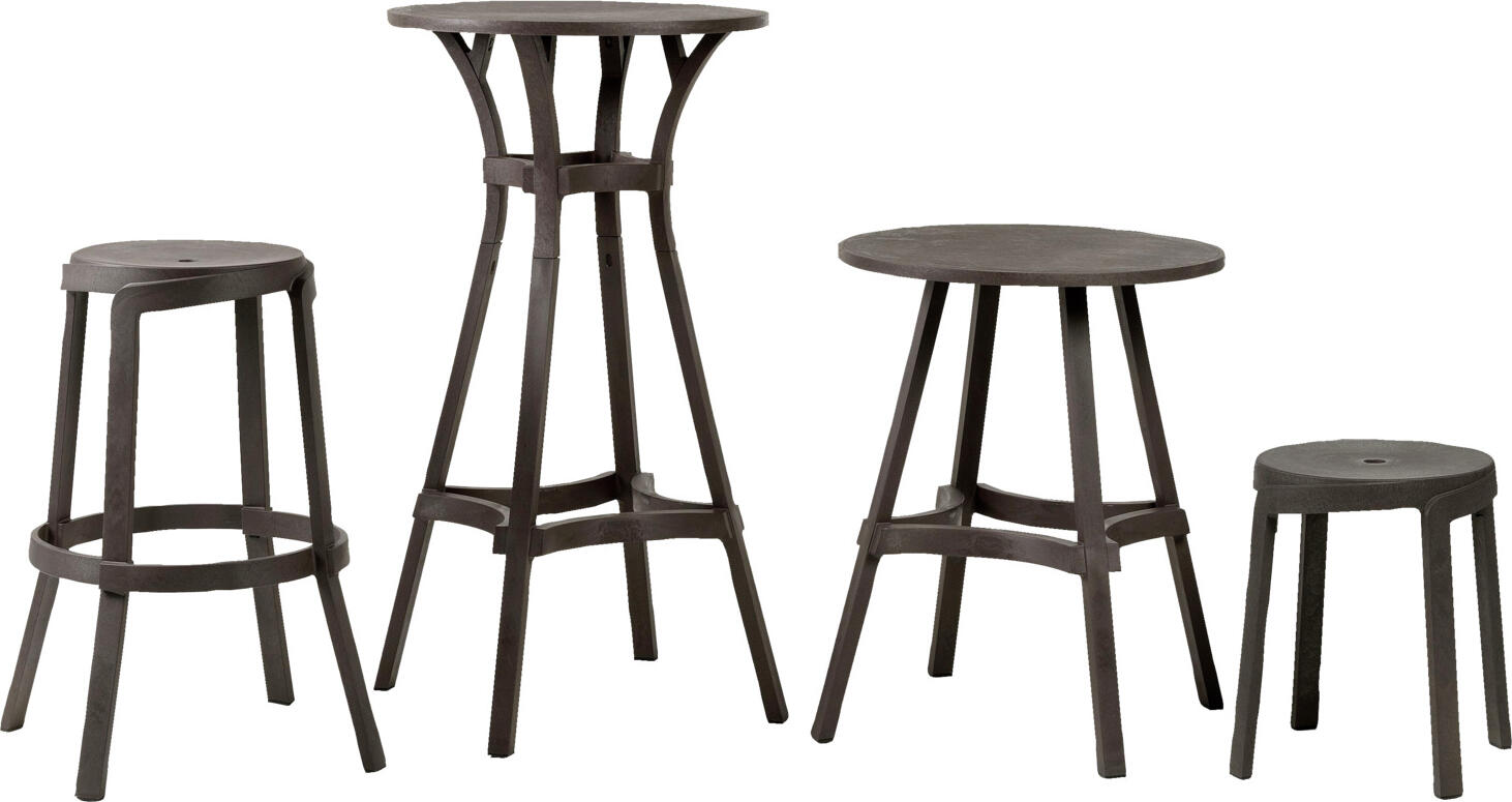 Nardi Stack Stool, Weatherproof UV-Resistant Fiberglass Polypropylene, 36.5x36.5x46.5 cm, Stackable Outdoor Stool with Slip-Resistant Legs, Recyclable