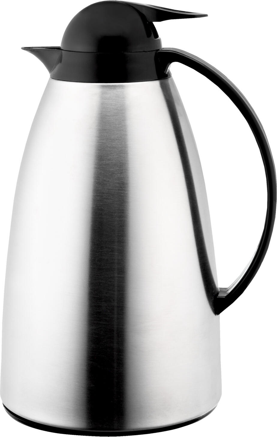 PULSIVA LUSINI Solutions GmbH Thermos flask Basic Pro Isolierkanne Basic Pro Thermos flask Basic Pro; 1 l, 16.5x27 cm (ØxH); silver/black; cylindrical Isolierkanne Basic Pro; 1 l, 16.5x27 cm (ØxH); silber/schwarz; zylinderförmig Vacuum jug made of 18/10 stainless steel with one-hand automatic and glass insert. Not dishwasher safe, please rinse only with clean water. Isolierkanne aus Edelstahl 18/10 mit Einhand-Automatik und Glaseinsatz. Nicht spülmaschinenfest, bitte nur mit klarem Wasser ausspülen.