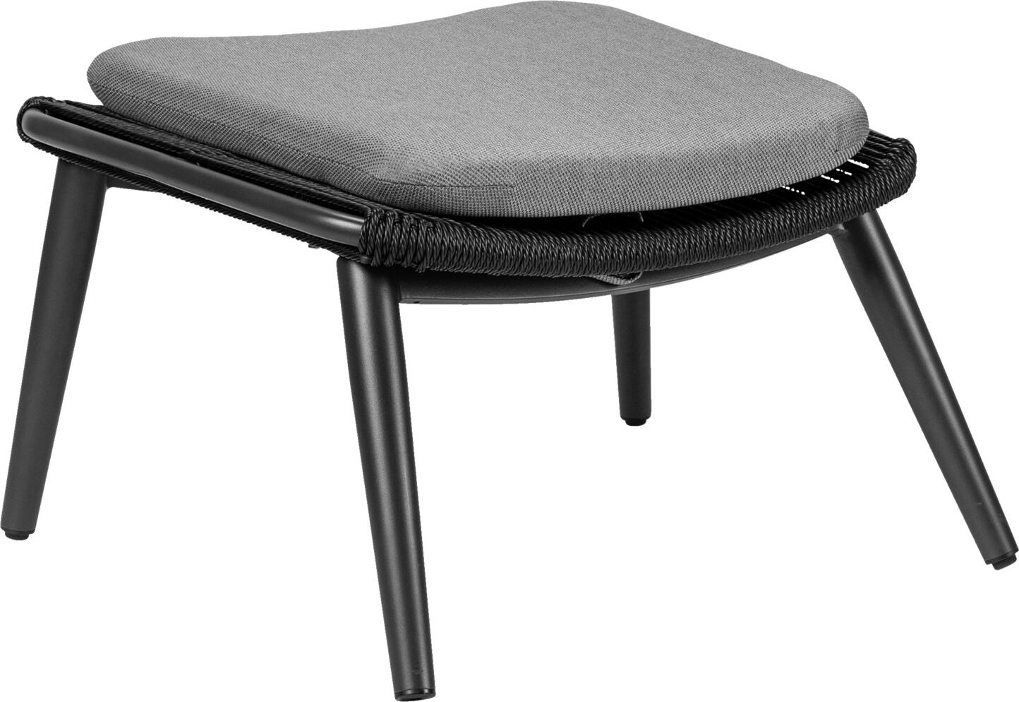VEGA LUSINI Solutions GmbH Footstool Ondaro Fußhocker Ondaro Footstool Ondaro; 76x64x42.5 cm (WxDxH); seat anthracite, base anthracite Fußhocker Ondaro; 76x64x42.5 cm (BxTxH); Sitz anthrazit, Gestell anthrazit Complete your lounge experience with our comfortable footstool, perfectly matched to the Rope Lounge armchair. The sturdy aluminum frame ensures stability, while the soft, quick-drying upholstery provides additional comfort. The cushions are removable and washable at 30°C, so you can keep your outdoor area looking neat and tidy (100% polyester). Ideal for the wellness area, terrace or in the lobby - treat yourself to extra comfort for relaxing hours! Ergänzen Sie Ihr Lounge-Erlebnis mit unserem bequemen Fußhocker, perfekt abgestimmt auf den Rope Lounge Sessel. Das robuste Aluminium-Gestell sorgt für Stabilität, während die weiche, schnelltrocknende Polsterauflage für zusätzlichen Komfort sorgt. Die Polster sind abziehbar und bei 30° waschbar, sodass Sie Ihren Outdoor-Bereich stets gepflegt halten können (100 % Polyester). Ideal für den Wellnessbereich, Terrasse oder in der Lobby – gönnen Sie sich den Extra-Komfort für entspannte Stunden!